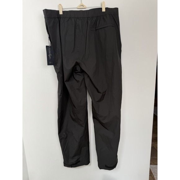 XXL Walter Hagen Men's Golf Pants 11 Majors Flat Front Wind Rain Pants Black - Picture 3 of 12